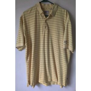 Callaway Polo‎ Shirt Men's Short Sleeve 100% Cotton Yellow Striped Golf Size XL